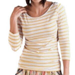 Matilda Jane It’s a Wonderful Parade Top Women's size M Yellow & Ivory NEW